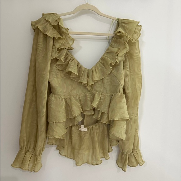 *SOLD* NWT Anthropologie En Elly V-Neck Ruffle Blouse - Picture 6 of 13